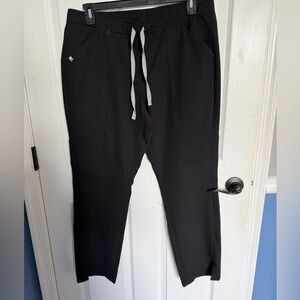 Figs Men's Black Jogger Pants with White Drawstring XL
